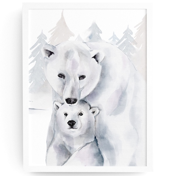 Watercolor Polar Bears Wall Art Illustration Print Poster Card Unframed - Picture 17 of 17